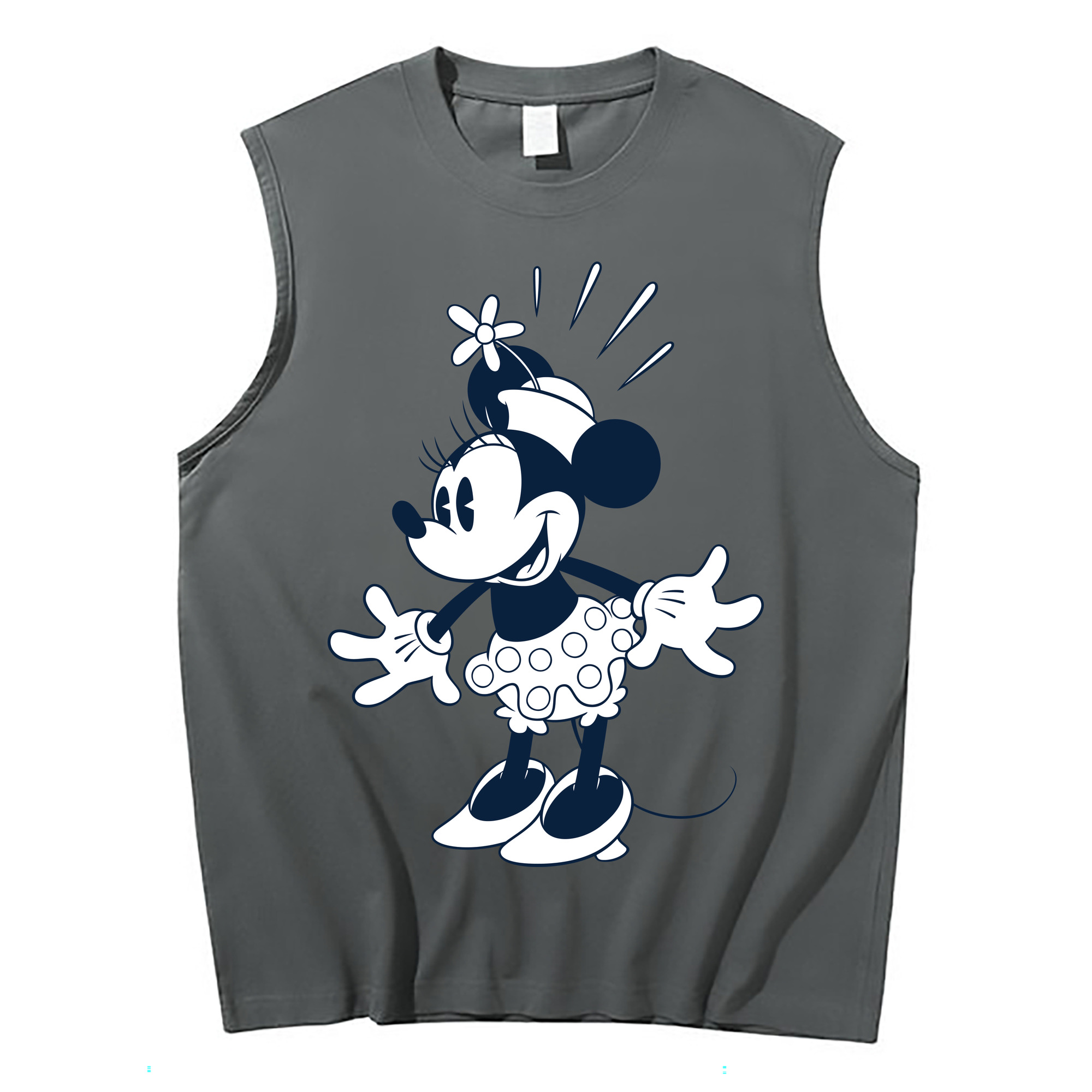 ミッキーマウス Mickey Mouse コットン100％タンクトップ（フロントプリント）